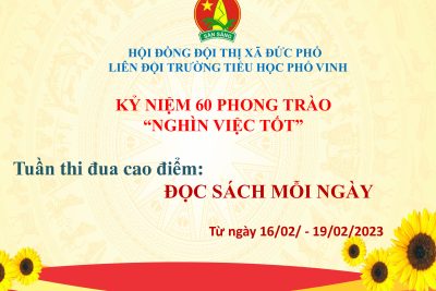HƯỞNG ỨNG THI ĐUA CAO ĐIỂM CHÀO MỪNG KỶ NIỆM 60 NĂM PHONG TRÀO “NGHÌN VIỆC TỐT”. ?TUẦN 1: ĐỌC SÁCH MỖI NGÀY?